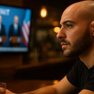 Jaxon Reid in the bar