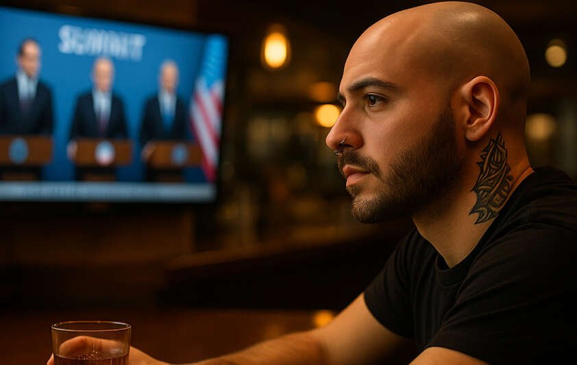 Jaxon Reid in the bar