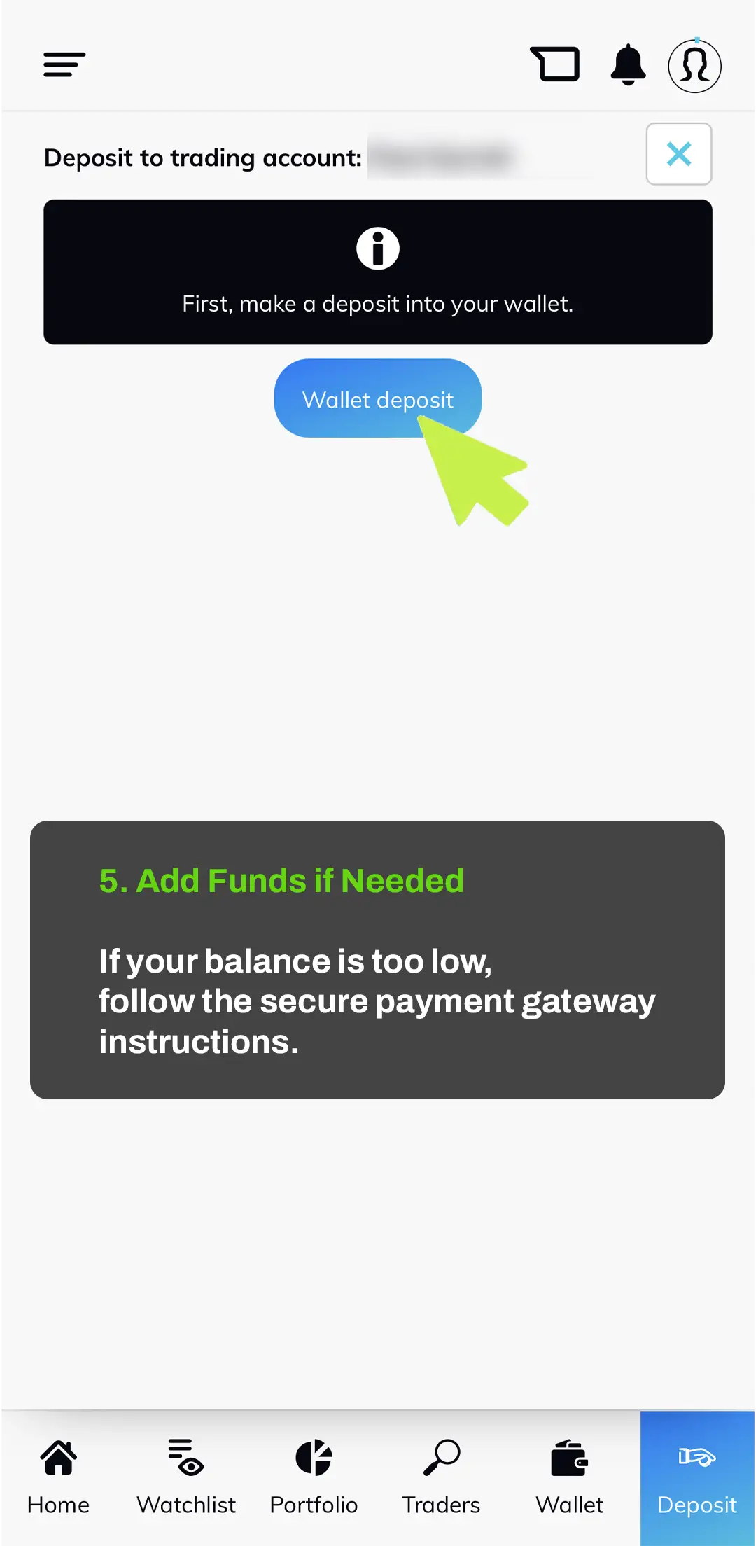 Add Funds if Needed Add Funds if Needed