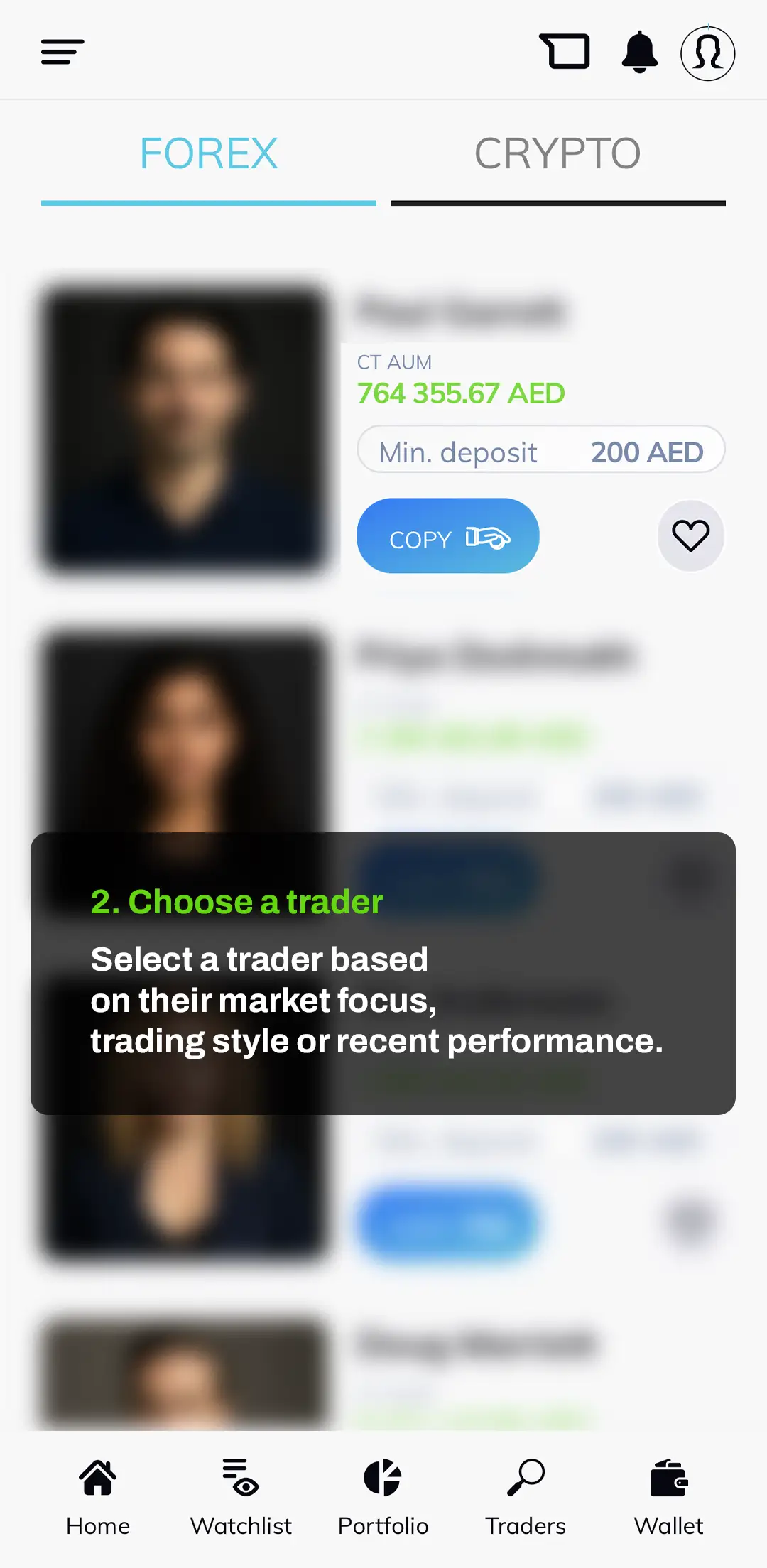 Choose a trader Choose a trader