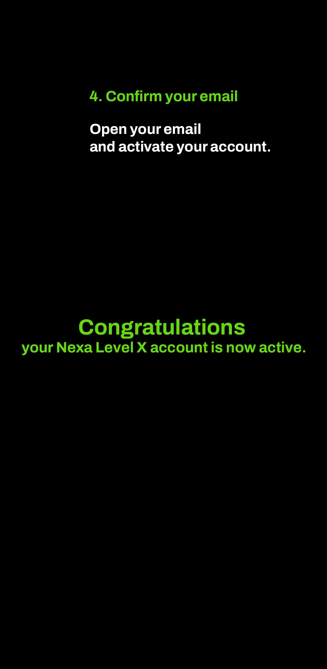 Congratulations your Nexa Level X account is now active Congratulations your Nexa Level X account is now active