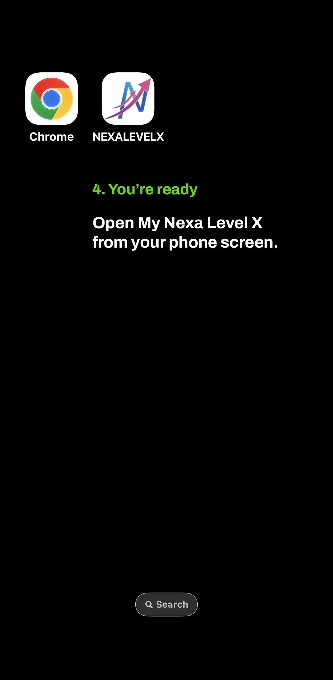 Open My Nexa Level X from your phone screen Open My Nexa Level X from your phone screen.
